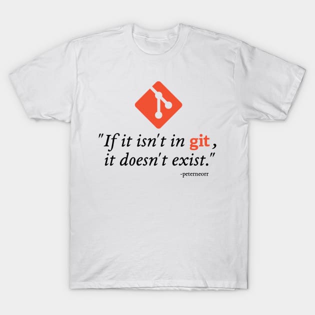 If it isn't in Git, it doesn't exist T-Shirt by borgendorf